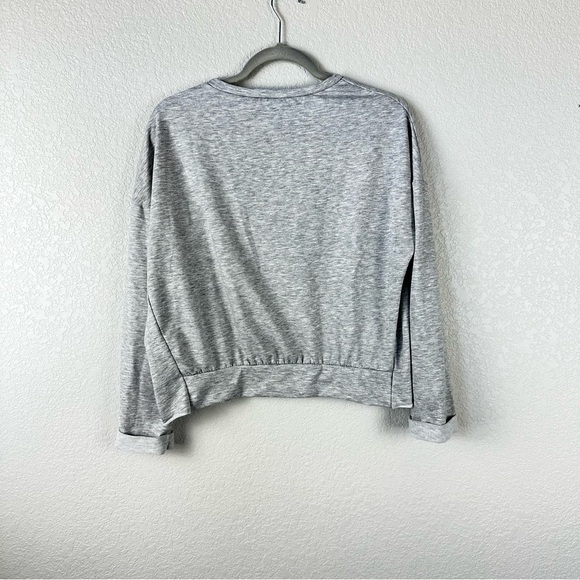 See You Monday Gray Shredded Top - Picture 2 of 5